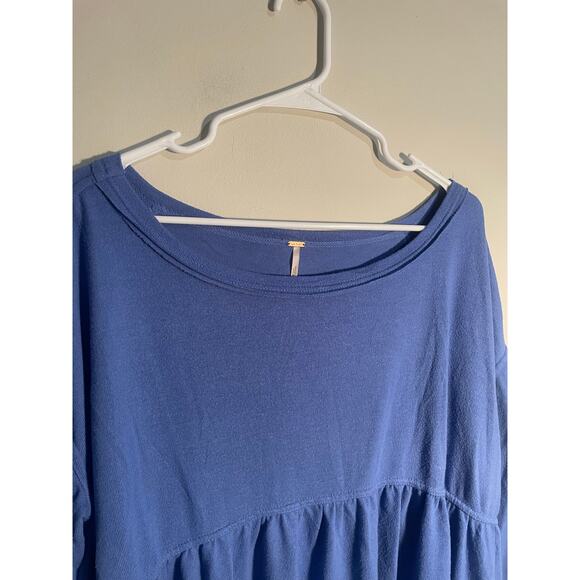 Free People Forever Your Girl Slouchy Top in Blue Size Medium - Picture 3 of 9